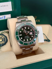 Pre-owned Rolex Submariner Hulk 40mm 116610LV 2018 Mint Condition Complete Set