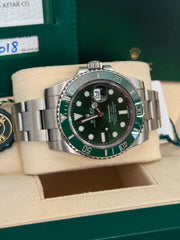 Pre-owned Rolex Submariner Hulk 40mm 116610LV 2018 Mint Condition Complete Set