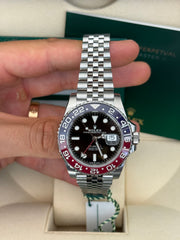 Pre-owned Rolex GMT Master II 126710BLRO 'Pepsi' Jubilee 2019 Fully Stickered Unworn Complete UK Set