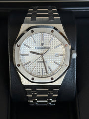 Pre-owned Audemars Piguet Royal Oak 15400ST 41MM White Dial Complete Set