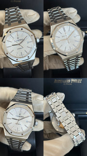 Pre-owned Audemars Piguet Royal Oak 15400ST 41MM White Dial Complete Set
