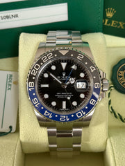 Pre-owned Rolex GMT Master II 116710BLNR Automatic Watch Batman 2018 Full Set