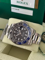 Pre-owned Rolex GMT Master II 116710BLNR Automatic Watch Batman 2018 Full Set