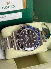 Pre-owned Rolex GMT Master II 116710BLNR Automatic Watch Batman 2018 Full Set