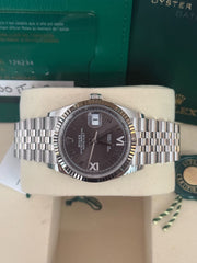 Pre-owned Rolex Datejust 36mm 126234 Rhodium Silver Dial with Factory Diamonds Jubilee 2026 Unworn Complete Set