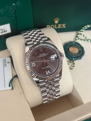 Pre-owned Rolex Datejust 36mm 126234 Rhodium Silver Dial with Factory Diamonds Jubilee 2026 Unworn Complete Set