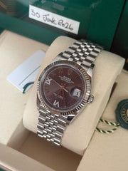 Pre-owned Rolex Datejust 36mm 126234 Rhodium Silver Dial with Factory Diamonds Jubilee 2026 Unworn Complete Set