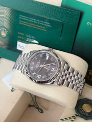 Pre-owned Rolex Datejust 36mm 126234 Rhodium Silver Dial with Factory Diamonds Jubilee 2026 Unworn Complete Set