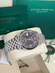 Pre-owned Rolex Datejust 36mm 126234 Rhodium Silver Dial with Factory Diamonds Jubilee 2026 Unworn Complete Set