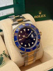 Pre-owned Rolex Submariner Bluesy 40mm Two Tone 116613LB 2017 Mint Condition Complete Set
