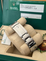 Pre-owned Rolex Datejust II Discontinued Black Baton Dial Smooth Oyster 116300 2017 Complete Set Box and Papers