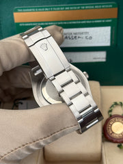 Pre-owned Rolex Datejust II Discontinued Black Baton Dial Smooth Oyster 116300 2017 Complete Set Box and Papers