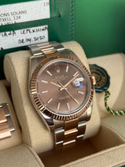 Pre-owned Rolex Chocolate 41mm Two Tone 126331 2020 Mint Condition Serviced