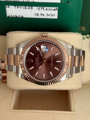Pre-owned Rolex Chocolate 41mm Two Tone 126331 2020 Mint Condition Serviced