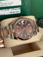 Pre-owned Rolex Chocolate 41mm Two Tone 126331 2020 Mint Condition Serviced