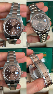 Pre-owned Rolex Chocolate 41mm Two Tone 126331 2020 Mint Condition Serviced