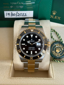 Pre-owned Rolex Submariner Date 126613LN Stainless Steel 2022 Box and Papers Ceramic Bezel