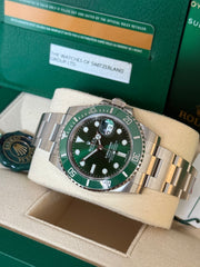 Pre-owned Rolex Submariner Hulk 40mm Fully Stickered Unworn with Receipt 116610LV 2019 Unworn Complete Set