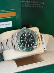 Pre-owned Rolex Submariner Hulk 40mm Fully Stickered Unworn with Receipt 116610LV 2019 Unworn Complete Set