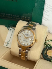 Pre-owned Rolex Datejust 31mm MOP Diamond Dial Oyster Strap 278273
