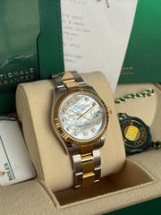 Pre-owned Rolex Datejust 31mm MOP Diamond Dial Oyster Strap 278273