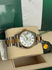 Pre-owned Rolex Datejust 31mm MOP Diamond Dial Oyster Strap 278273