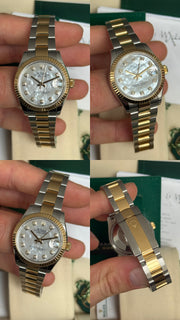 Pre-owned Rolex Datejust 31mm MOP Diamond Dial Oyster Strap 278273
