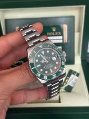 Pre-owned Rolex Submariner Hulk 40mm 116610LV 2010 Mint Condition Complete Set
