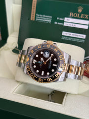 Pre-owned Rolex GMT Master II 40mm 116713LN Steel and Gold 2010 Complete UK Set
