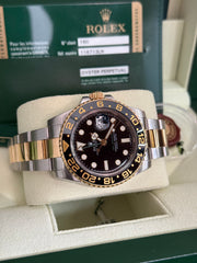 Pre-owned Rolex GMT Master II 40mm 116713LN Steel and Gold 2010 Complete UK Set