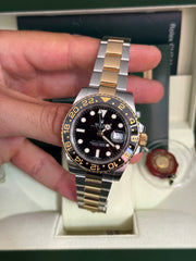 Pre-owned Rolex GMT Master II 40mm 116713LN Steel and Gold 2010 Complete UK Set
