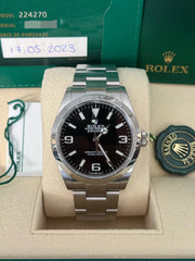 Pre-owned Rolex Explorer 224270 2023 Stainless 40mm Box and Papers