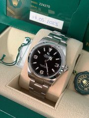 Pre-owned Rolex Explorer 224270 2023 Stainless 40mm Box and Papers