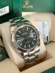 Pre-owned Rolex Datejust 41mm Mint Green Dial 126334 Box and Papers 2023