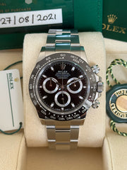 Pre-owned Rolex Daytona 116500LN Stainless Steel 2021 Box and Papers Unworn
