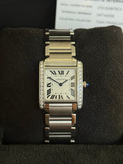 Cartier Tank Factory Diamond Set Ladies Stainless Steel W4TA0009 2022 Complete Set