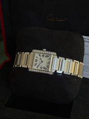 Cartier Tank Factory Diamond Set Ladies Stainless Steel W4TA0009 2022 Complete Set