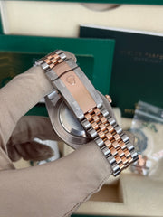 Pre-owned Rolex Datejust 41mm 126331 Sundust Diamond Dial Rose Gold Steel Jubilee Strap Fluted Bezel 2024 Complete UK Set