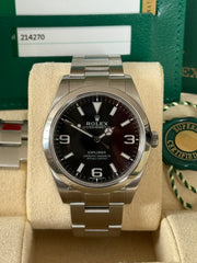 Pre-owned Rolex Explorer 214270 Stainless 39mm Box and Papers 2019