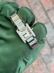 Pre-owned Cartier Tank Francais Ladies Diamond Factory Set 2021 W4TA0008