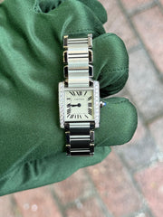 Pre-owned Cartier Tank Francais Ladies Diamond Factory Set 2021 W4TA0008