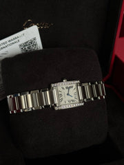Pre-owned Cartier Tank Francais Ladies Diamond Factory Set 2021 W4TA0008