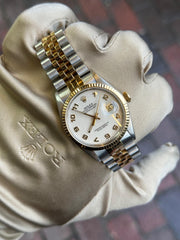 Pre-owned Rolex Datejust 16013 Computer Arabic Dial 1987 Box and Papers