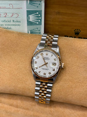 Pre-owned Rolex Datejust 16013 Computer Arabic Dial 1987 Box and Papers