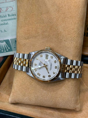 Pre-owned Rolex Datejust 16013 Computer Arabic Dial 1987 Box and Papers
