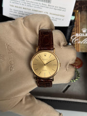 Pre-owned Rolex Cellini 18ct Gold Ref 5113 Manual Wind Leather Strap Box and Papers 2003