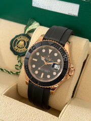 Pre-owned Rolex Yacht Master 116655 Rose Gold 2016 Box and Papers
