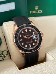 Pre-owned Rolex Yacht Master 116655 Rose Gold 2016 Box and Papers