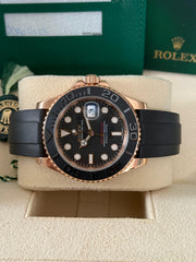 Pre-owned Rolex Yacht Master 116655 Rose Gold 2016 Box and Papers