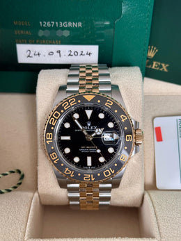 Pre-owned Rolex GMT Master ii Two Tone 126713GRNR Zombie Full Set